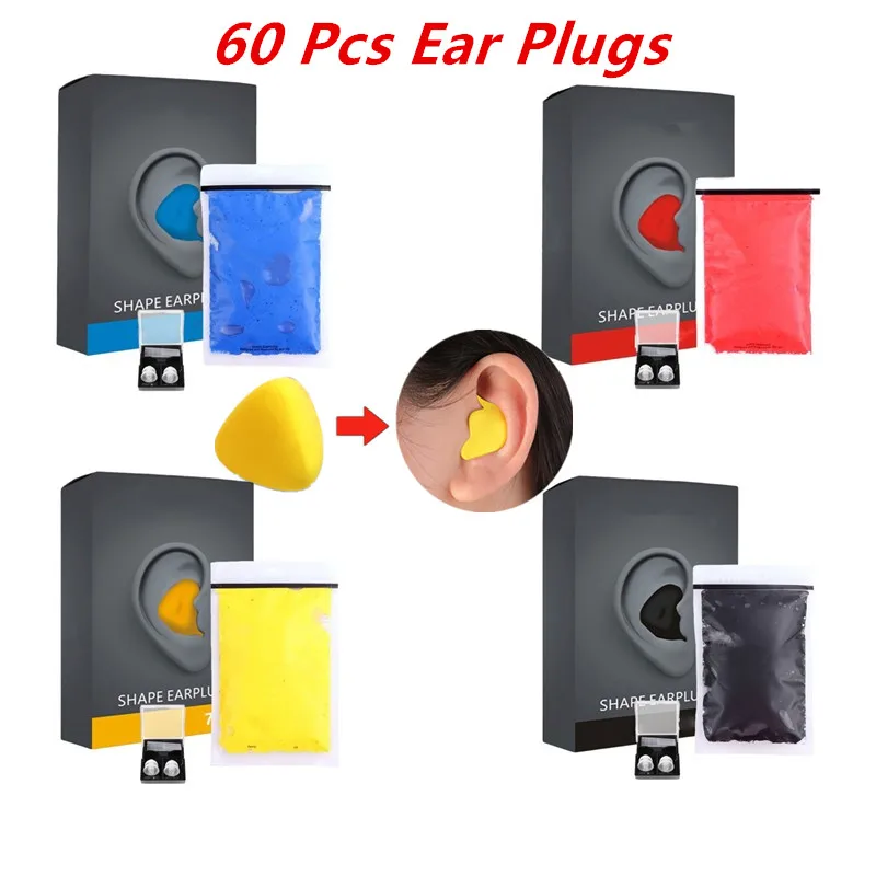 Bouchons d'oreilles moulables en Silicone, 60 pièces/paquet, Anti-bruit,  réduction du bruit, Protection de sommeil, bouchons d'oreille souples  Anti-ronflement - AliExpress