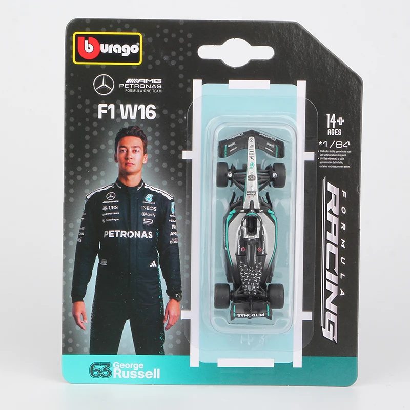 Bburago 1:64 2025 F1 Modello di auto in lega SF25 RB21 W16 MCL39 Red Bull Mercedes Ferrari McLaren Formula Racing Diecast Toy