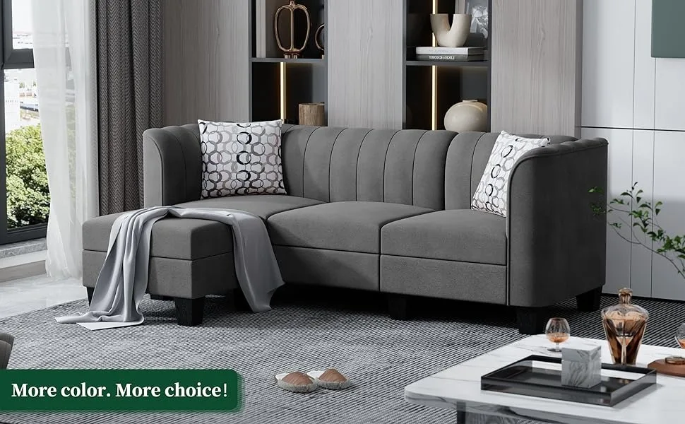 Shintenchi Upgraded Convertible Sectional Sofa Couch