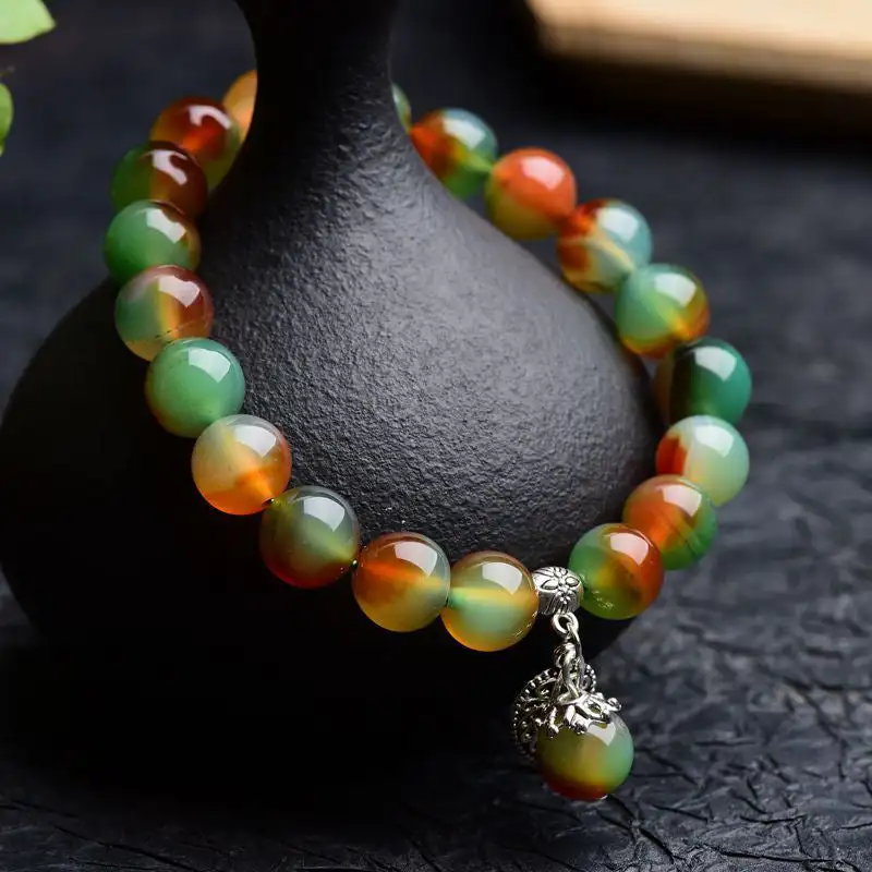 

Tibetan Natural Green Agate Healing Bracelet