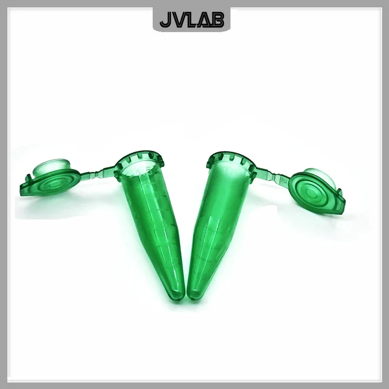 Centrifuge Tube Microtubes Centrifuge Tube 1.5ml Laboratory Centrifugal PCR Tube Bottom Tip Green Color Scale Locked Cover Pack of 500/PK