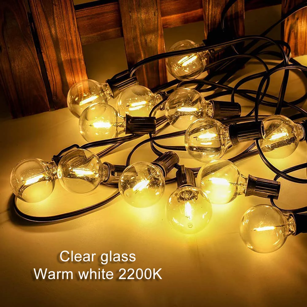 Novelty Lights 25 Pack G40 Orange Outdoor Globe Bulbs, Light Bulbs