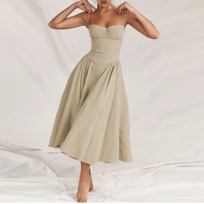 

Elegant Chest Wrapped Sling Long Regency Dress Women Sexy Pleated Off Shoulder 2024 Coquette Wedding Vacation Dress Sundress