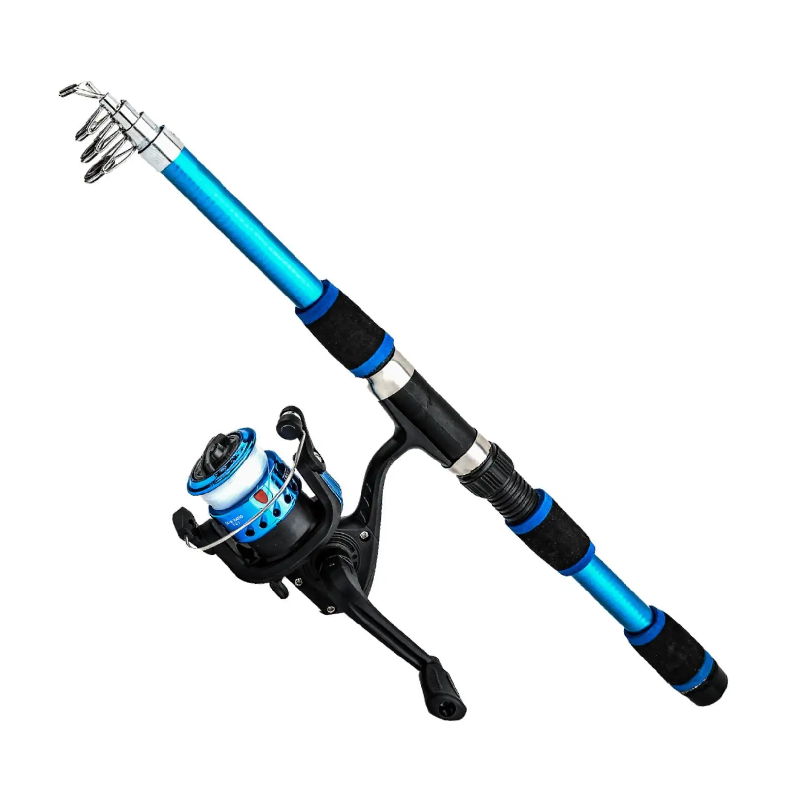 Adjustable Kids Fishing Pole Set Telescopic Fiberglass Rod Freshwater Reel Combo Complete Kit for Junior Fishing Activities