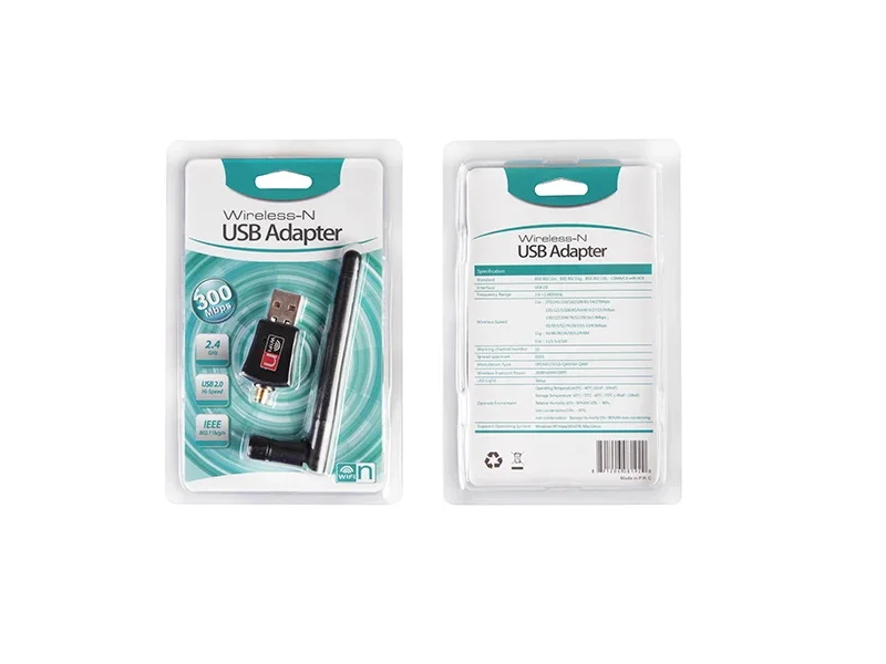 300M USB Wireless WiFi Network Adapter Card 5dBi Extended Antenna forfor computer Laptop PC Wifi Receiver