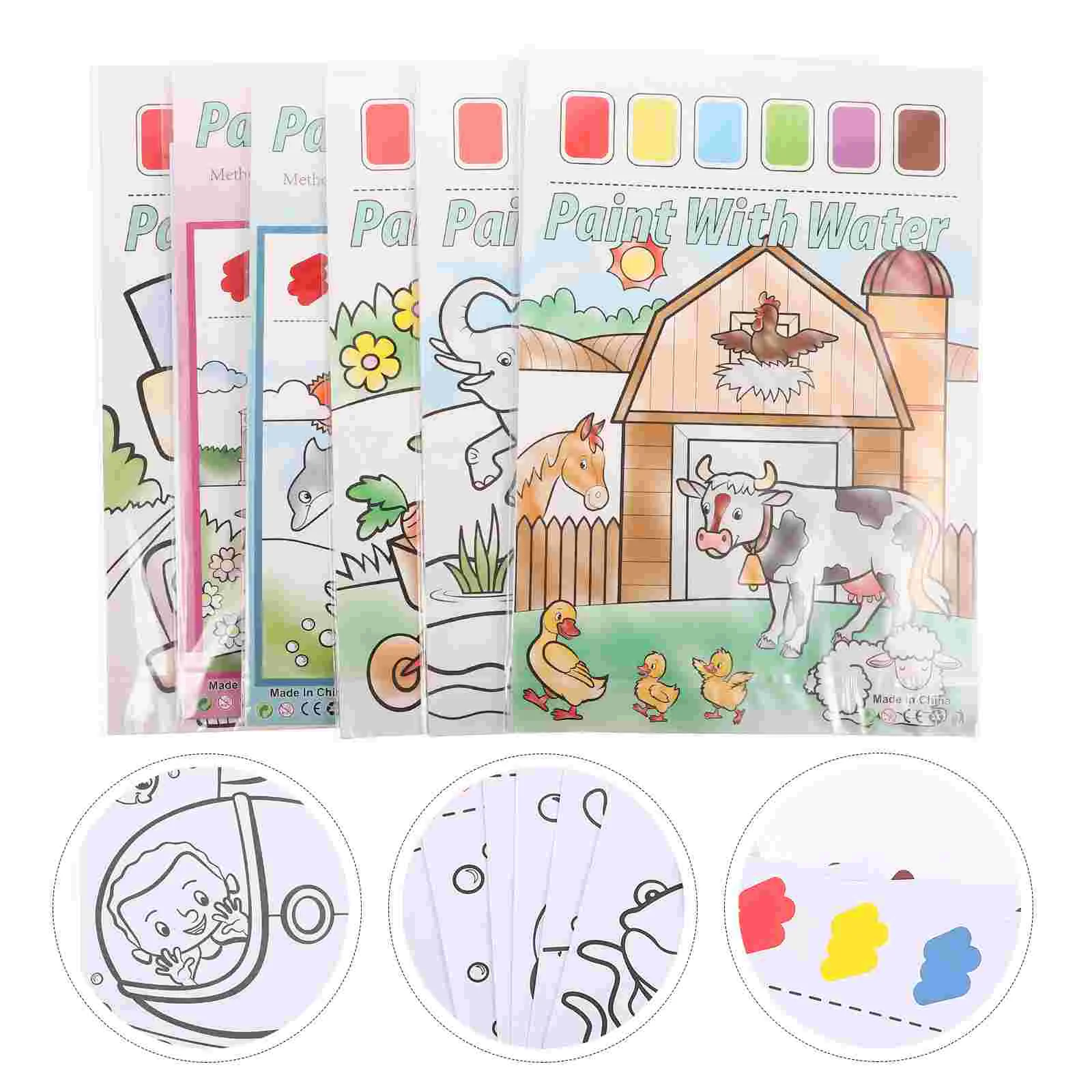 

Книжки-раскраски для детей, 6 шт., Ранние развивающие игрушки для детей (случайный стиль)