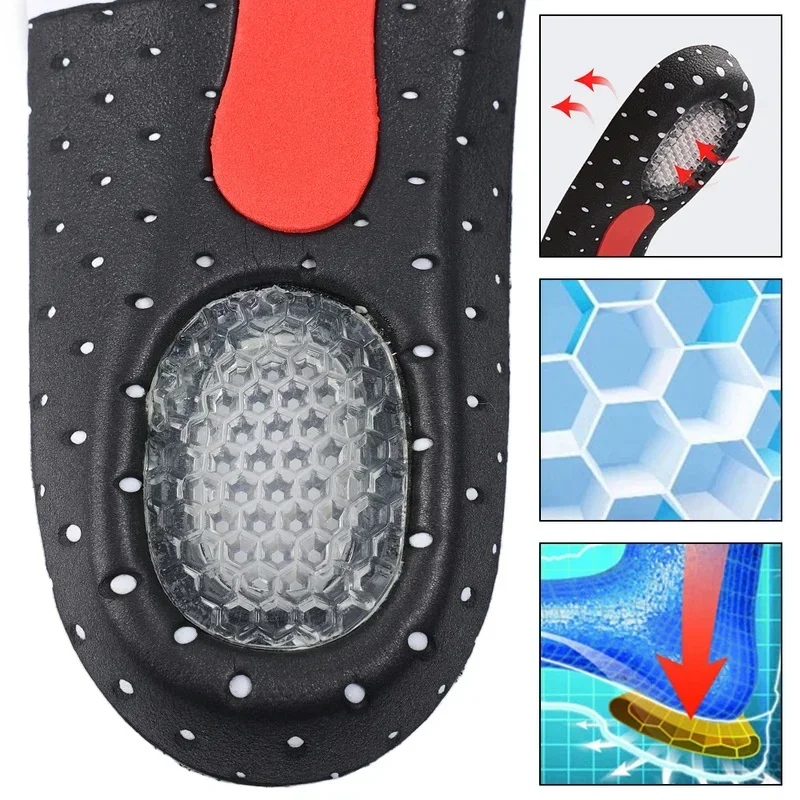 Silicone Gel Insoles Sport Running Insoles for Feet Man Women Orthopedic Pad Massaging Shock Absorption Arch Support Cushion