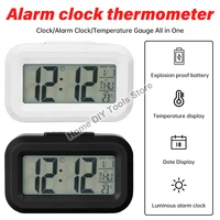Digital LCD Alarm Clock With Calendar Thermometer Large Display Home Office Travel Desk Clock Electronic Kids Alarm Clock 1