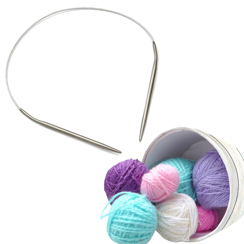 Stainless Steel Circular Knitting and Crochet Needle Set for DIY Weaving and Crafting