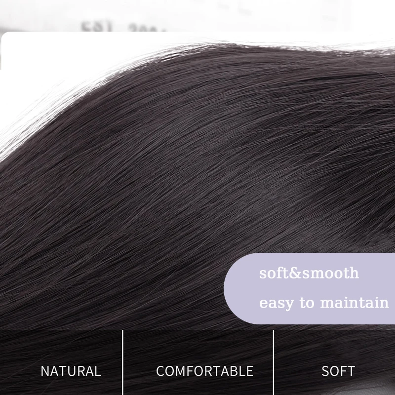 Synthetic Short Women Wig Hair Extensions Black Wig with Removable Headband Short Hair with Hair Bangs for Women Daily Party Use