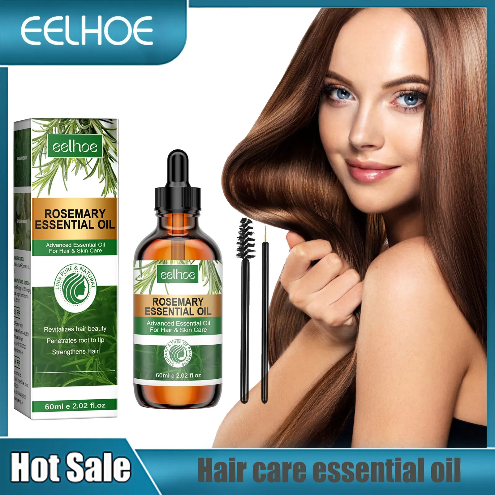 

EELHOE питательная сыворотка для роста волос, для кожи головы, для разглаживания и выпрямления волос, сыворотка с розмарином, масло для волос Essentiall