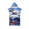 Microfiber Sea Turtle Printing Changing Robe Bath Towel Outdoor Hooded Beach Towel Poncho Women Swimming Diving Bathrobe Cloak 5