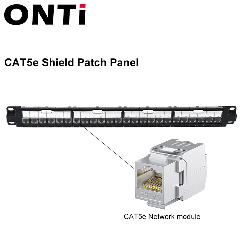 24-Port Dustproof And Durable Shielded Patch Panel For Connecting CAT5e, CAT6, CAT6A, CAT7, CAT8 networking tools Networking Tools