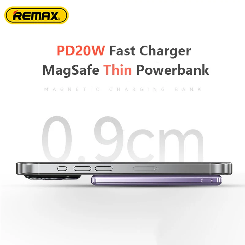 Remax-Thin-Mini-Slim-Magnetic-Magsafe-Portable-PowerBank-Wireless-20w ...