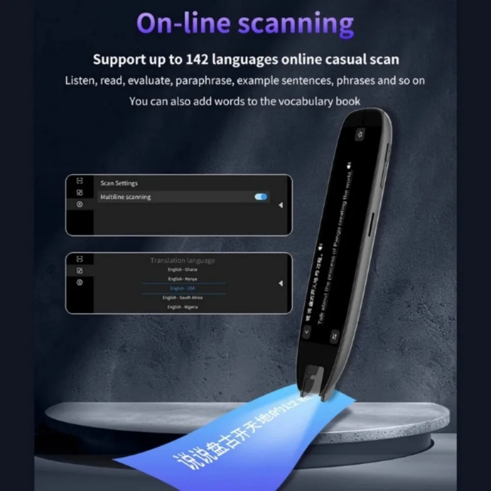 S65 Pro Smart Voice Translator 142 Languages WIFI Scan Translation Pen Scanning Translation Pen Business Travel Abroad language translator translation pen