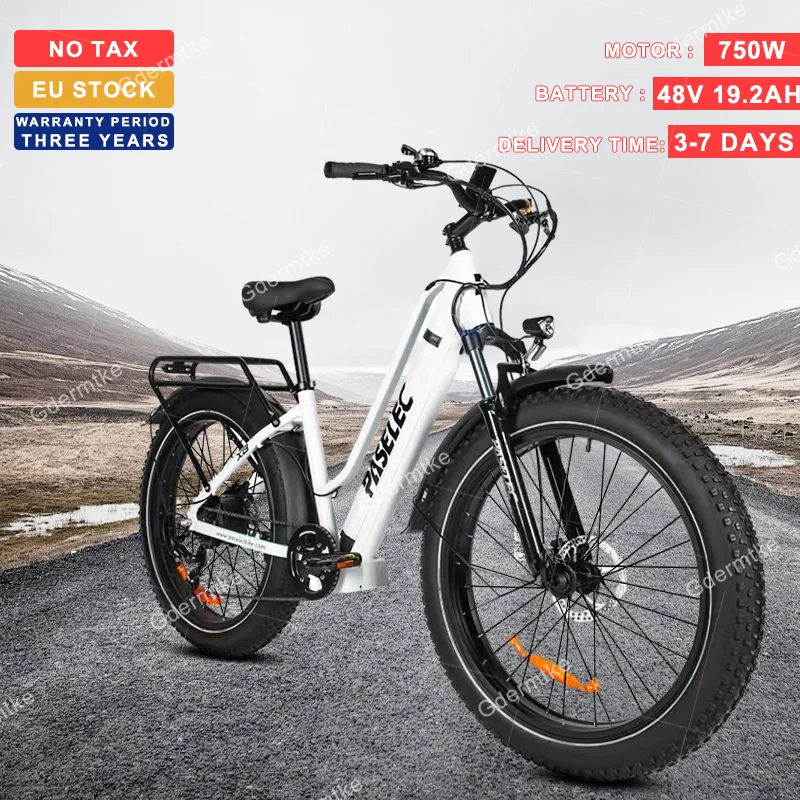 Eu Stock 750W Ebike 48 V19.2Ah Batteria Al Litio Nascosta Durata 80Km City Electric Bike 26 Pollici 4.0 Fat Tire 7 Velocità Bicicletta Elettrica