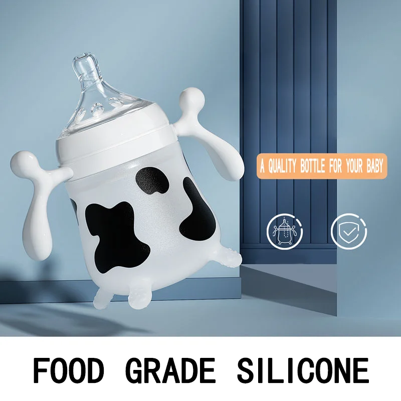 Dr.isla 150/250ML Silicone Baby Bottle Feeding Bottle with Handle Baby Weaning Anti-Choking Nipple BPA Free milk bottle feeding bottle baby feeding utensils