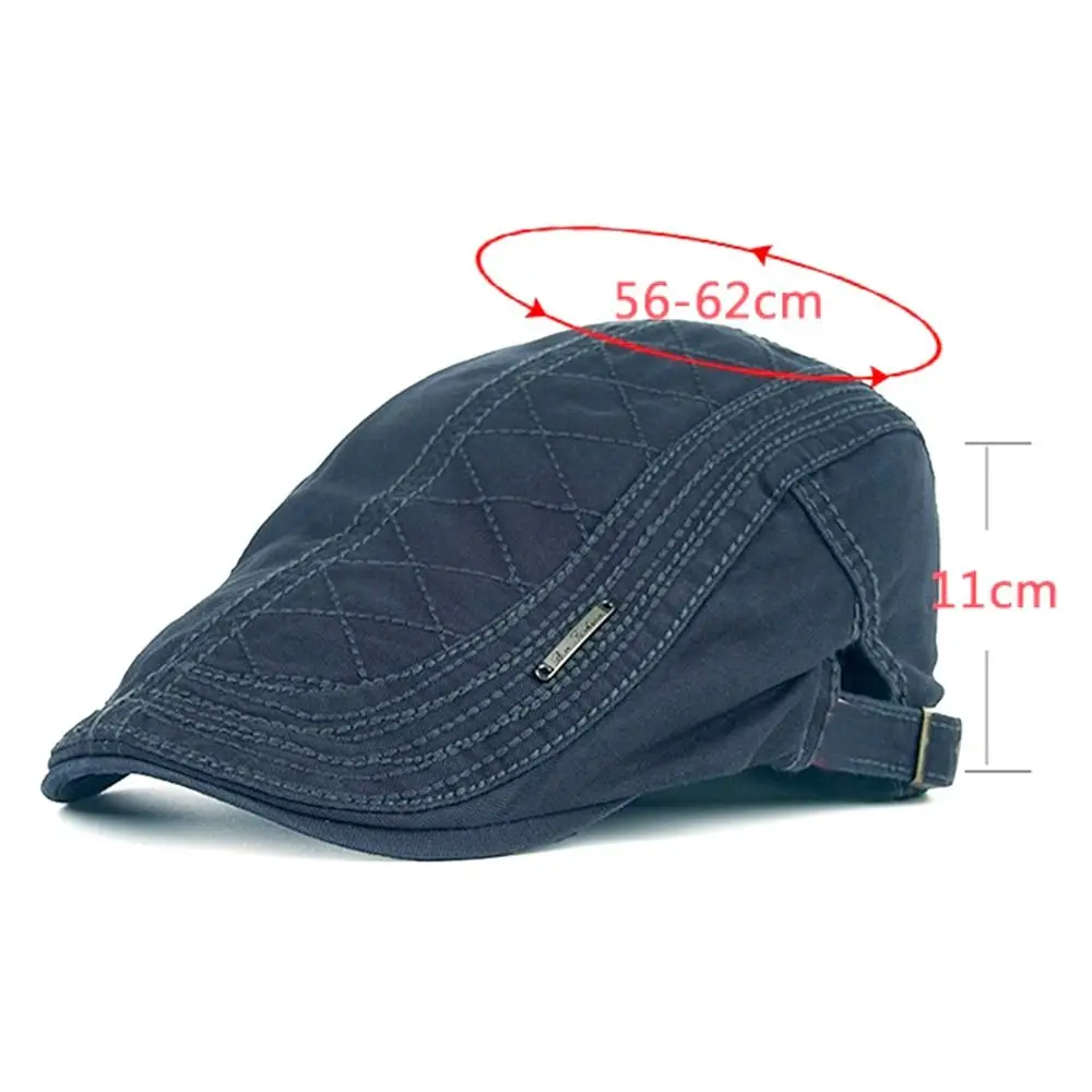 Cotton Ivy Flat Cap Newsboy Adjustable Beret Cabbie Gatsby Driving Hat Retro Men