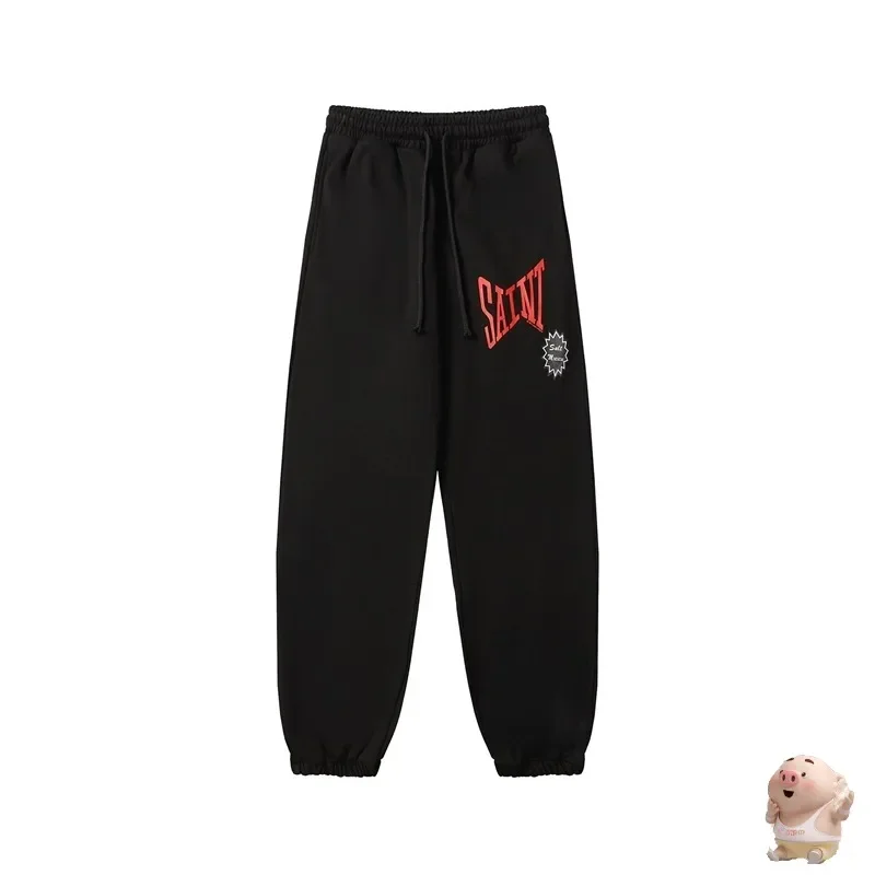 High Quality  Saint Michael Sweatpants Men Women Oversize Jogger Drawstring Pants