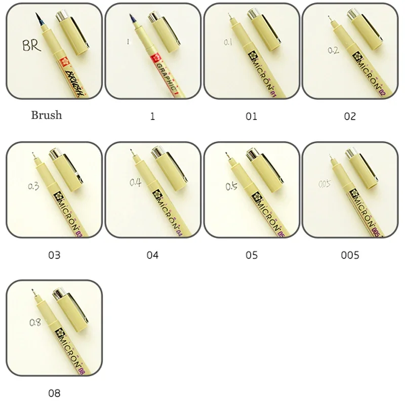 Sakura Liner Pen Set Waterproof Black Markers 7/9pcs