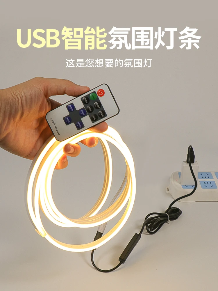 Remote control light with USB light strip LED dimming timer switch dormitory bedroom bedside bedroom charging model