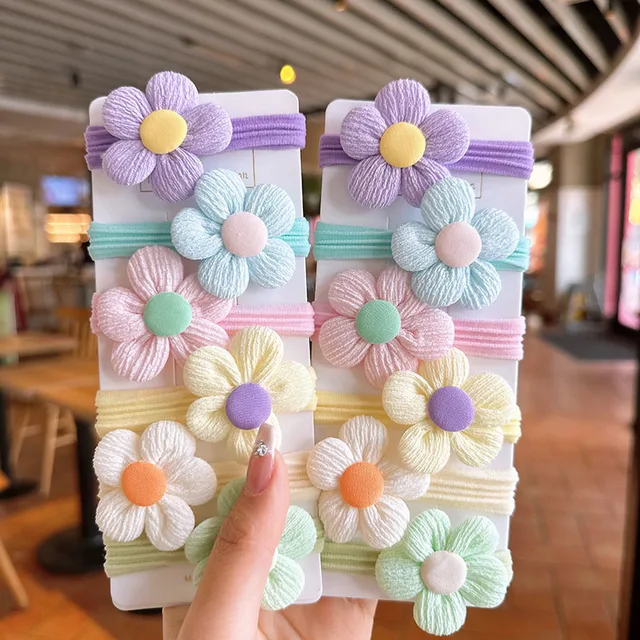 12PCS Flower Bow Hair Ties for Girls and Women - Image 4