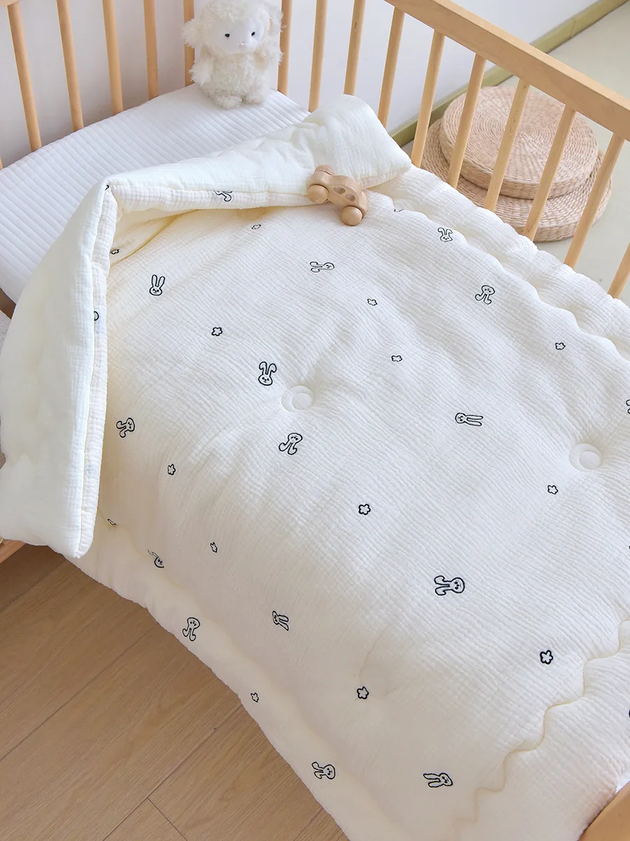 Baby Quilt Newborn Pure Cotton Foam Yarn Cartoon Embroidery Autumn Winter Quilt Kindergarten Baby Nap Blanket CJ287
