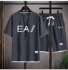 Summer Men's two-piece Linen Fabric Casual T-shirt and Men's Tracksuit Fashion short-sleeved tracksuit 5