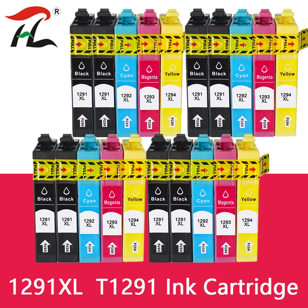 Cartouche d'encre compatible T1291 - T1294 T1295 1291, pour imprimante EPSON Hôtel us SX235W SX425W SX420W SX438W SX525WD SX535WD