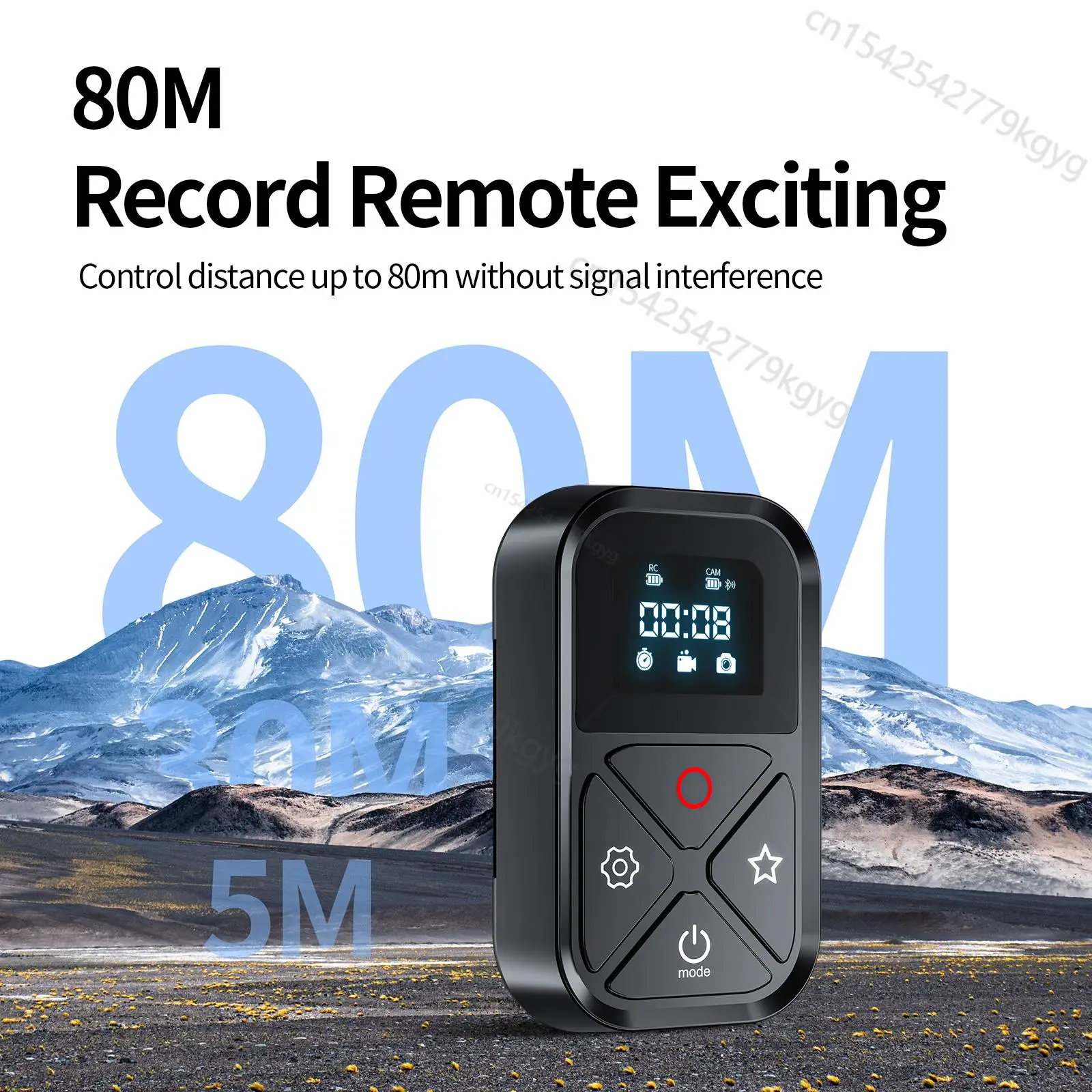 TELESIN 80M WiFi Bluetooth Remote Control With Screen Display For GoPro12 11 10 9 8 GoPro Action Sports Camera