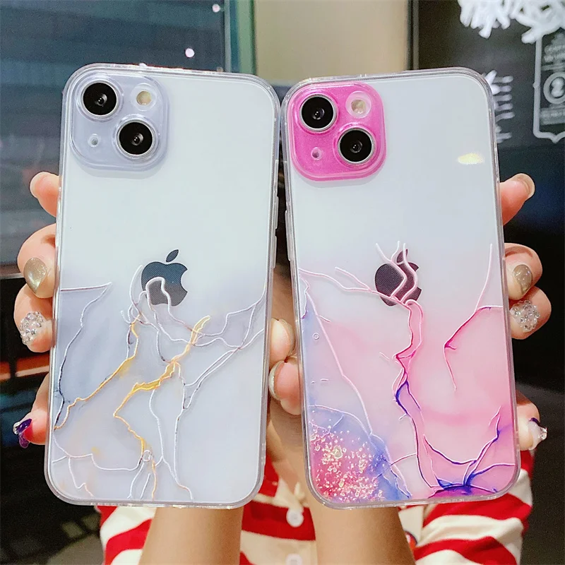 The mobile phone case adopts watercolor paint which is suitable for the shockproof transparent of iPhone 13 |