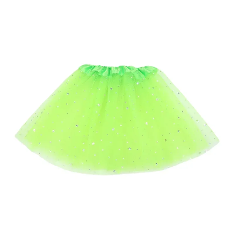 Girls Tulle Star Short Tutu skirt Kids Glitter Dance Skirts For Girl Sequin 3 Layers Tulle Toddler Pettiskirt Child Chiffon 2-8 children skirts