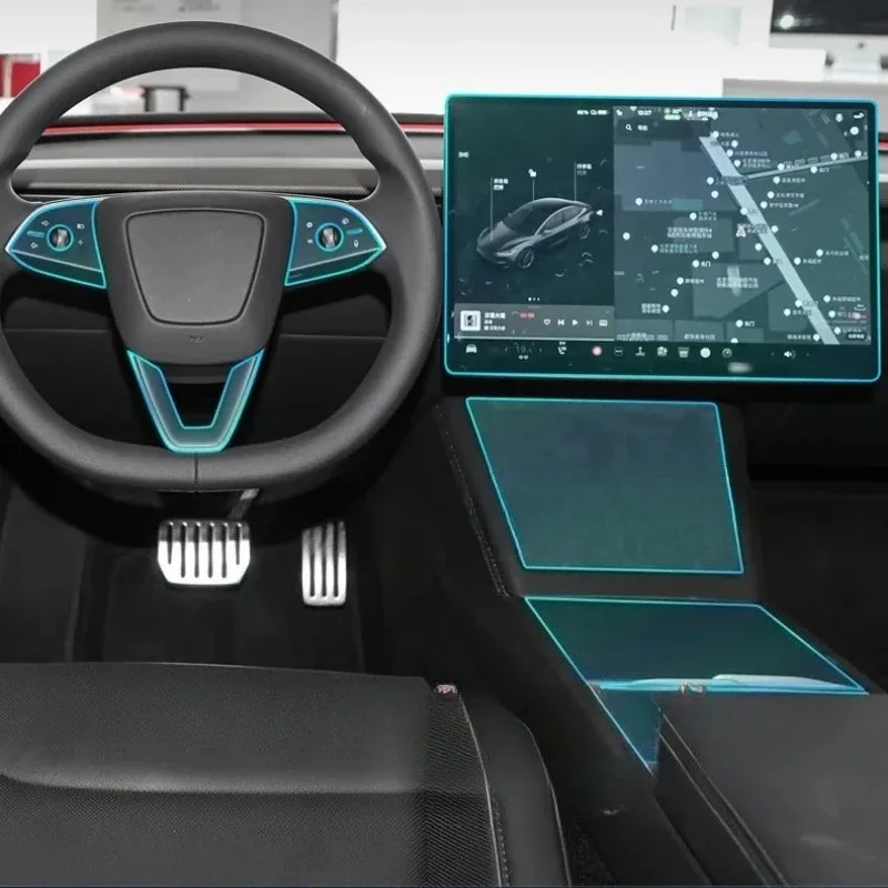 테슬라 모델 3 하이랜드 2024 2025 차량 도어 윈도우 버튼 필름용 TPU 투명 보호 필름, 실내 개조 액세서리