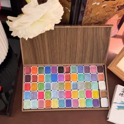 Deluxe Glitter Watercolor Paint Set with Wooden Box - 120 Vibrant Colors for Professionals and Artists (60 Colors)