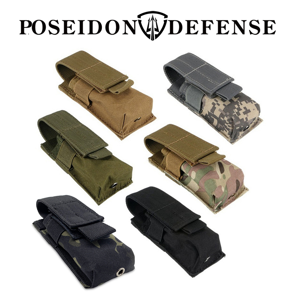  Magazine Pouch Single Mag Carrier Flashlight EDC Outdoor Tool Accessories Holster for Molle Vest belt waistband