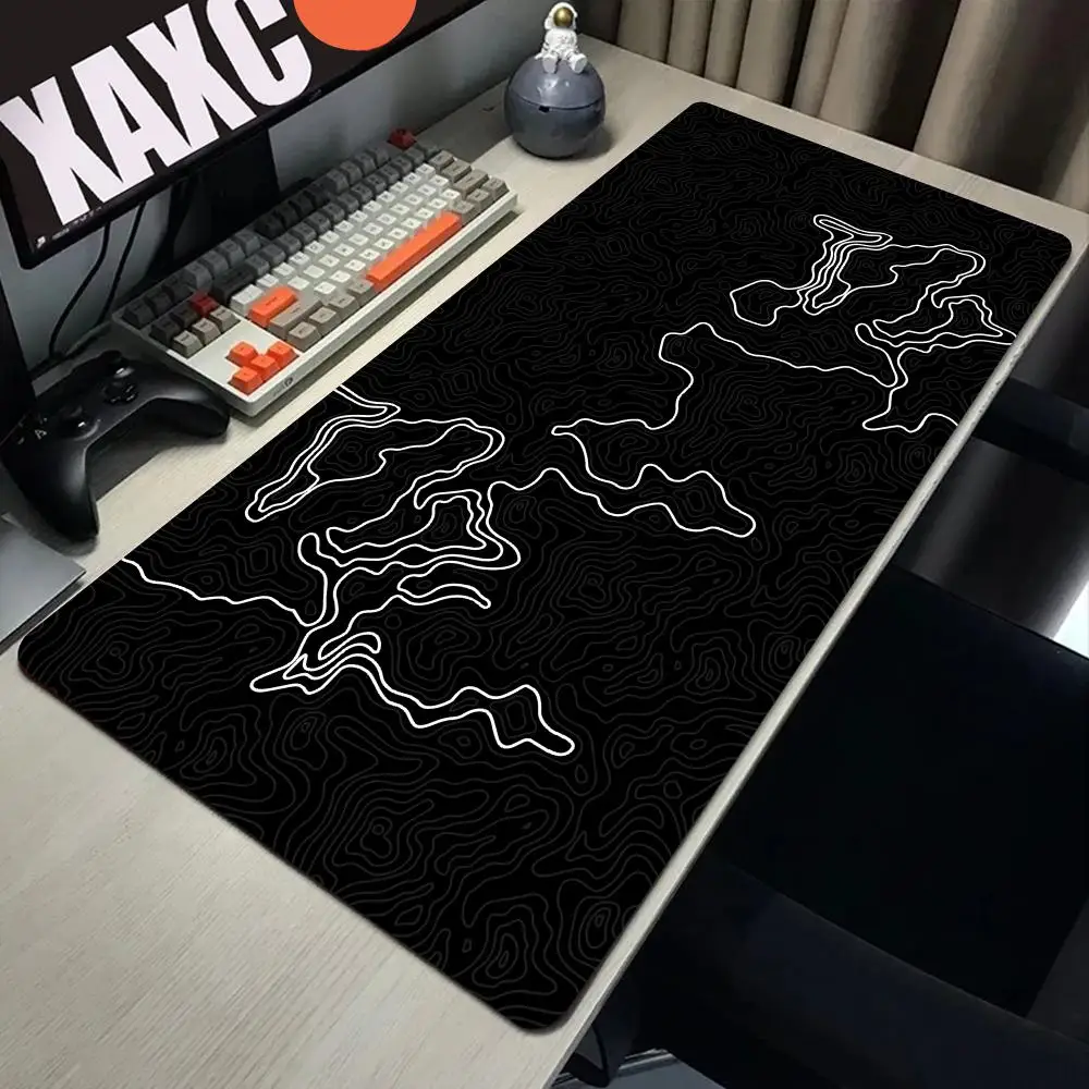 

Black And White Contours Mouse Pad Gamer XL Large New Home Mousepad XXL keyboard pad Office Non-Slip Computer Mice Pad
