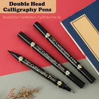 Double Head Calligraphy Markers Chinese Hand Lettering Brush Pens 4 Style Tip Art Markers For Drawing Manga Stationery Supplies