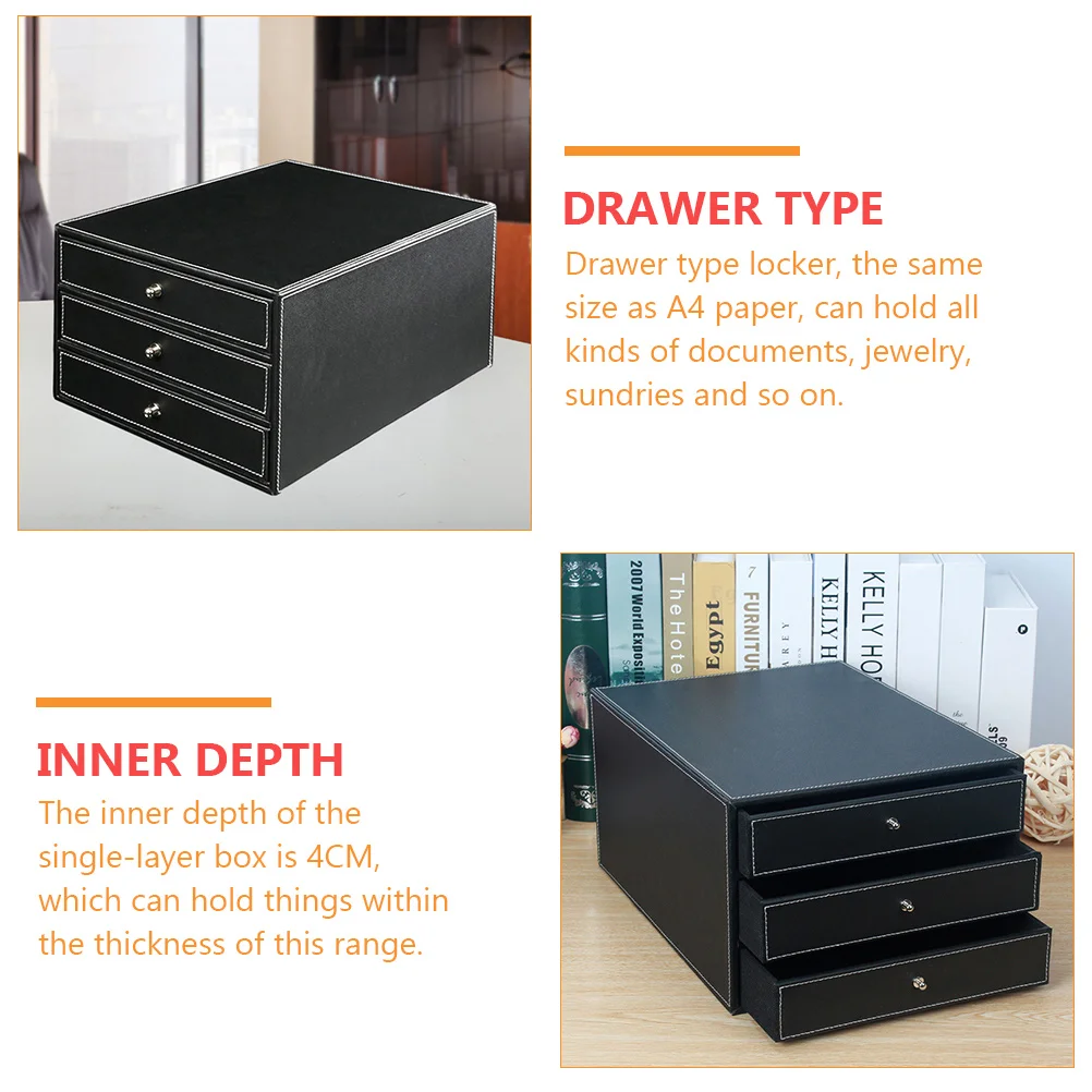 Business File Box Drawer Storage Cabinet Mini Drawers Pull Out Stackable Desk