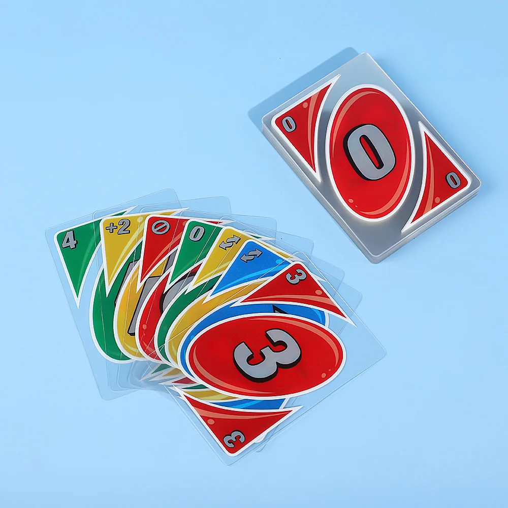 Card Games H2O Card Game Clear WaterProof Pressure Proof PVC Plastic Transparent Kids Toys Playing UNO Cards