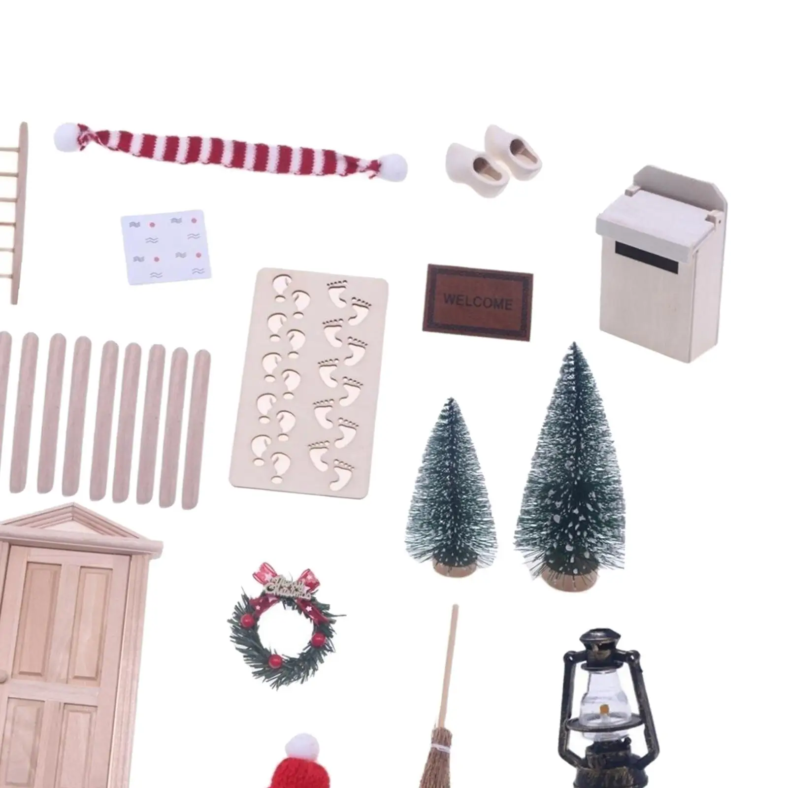 

1/12 Christmas Miniature Ornament DIY 1:12 Miniature Scene Model Fairy Garden Miniature Christmas Party Decoration for Christmas