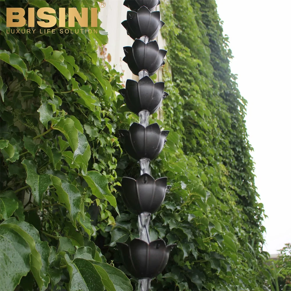 Chinese style Homestay Hostel Garden Eaves Link Falling Water Hammered Princess lotus Copper Rain Chain