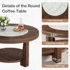 Coffee Table, 2-Tier Round Coffee Table with Heavy-Duty Wood Tabletop for Living Room,Circle Wood Accent Center Table 5