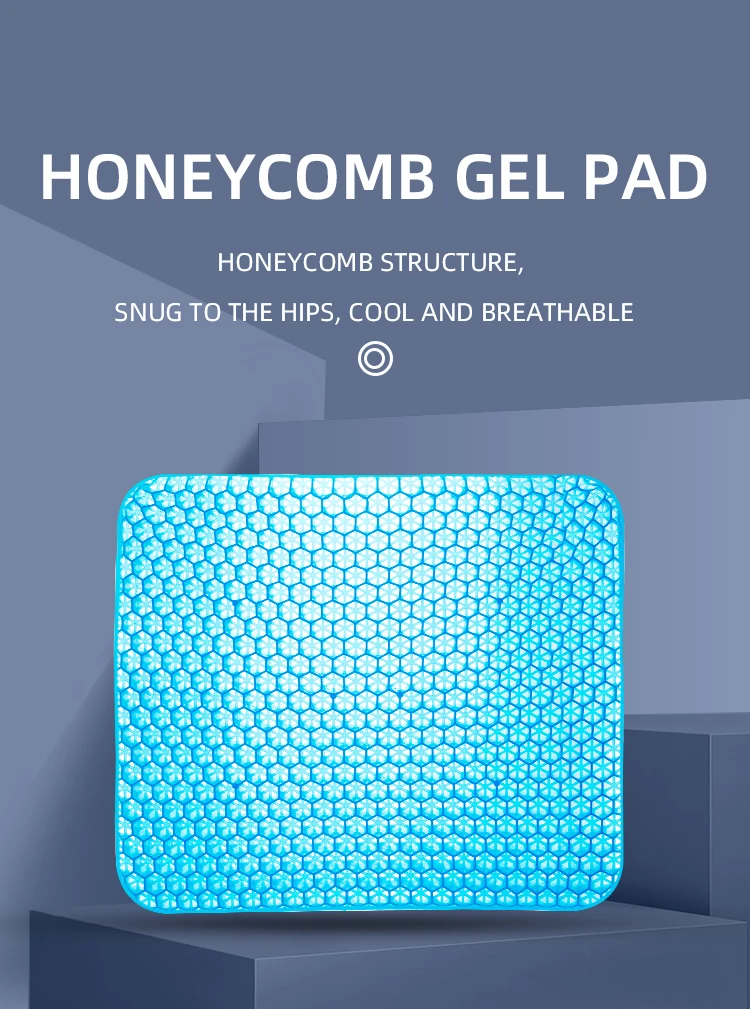 Gel-Sitzkissen Sommer atmungsaktive Waben-Design zur Drucken tlastung Rückens ch merzen-Home-Office-Rollstuhl-Stuhl Autos – Detail 1