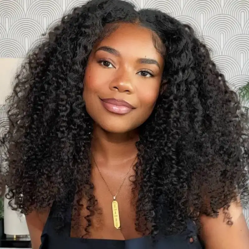 

Lace Frontal Human Hair Wigs Afro Kinky Curly Closure Wig Bob Curly Human Hair For Women Preplucked Wig 180% Density YARRA