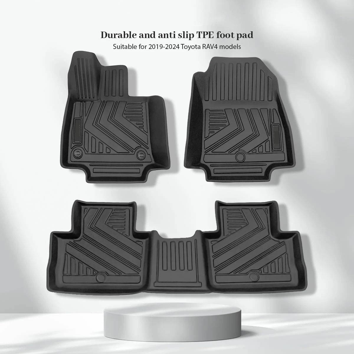 Tappetini Auto Completi Per Toyota Rav4 2019-2024 – Set 2 File + Bagagliaio, TPE 3D Antiscivolo, Impermeabili - 3