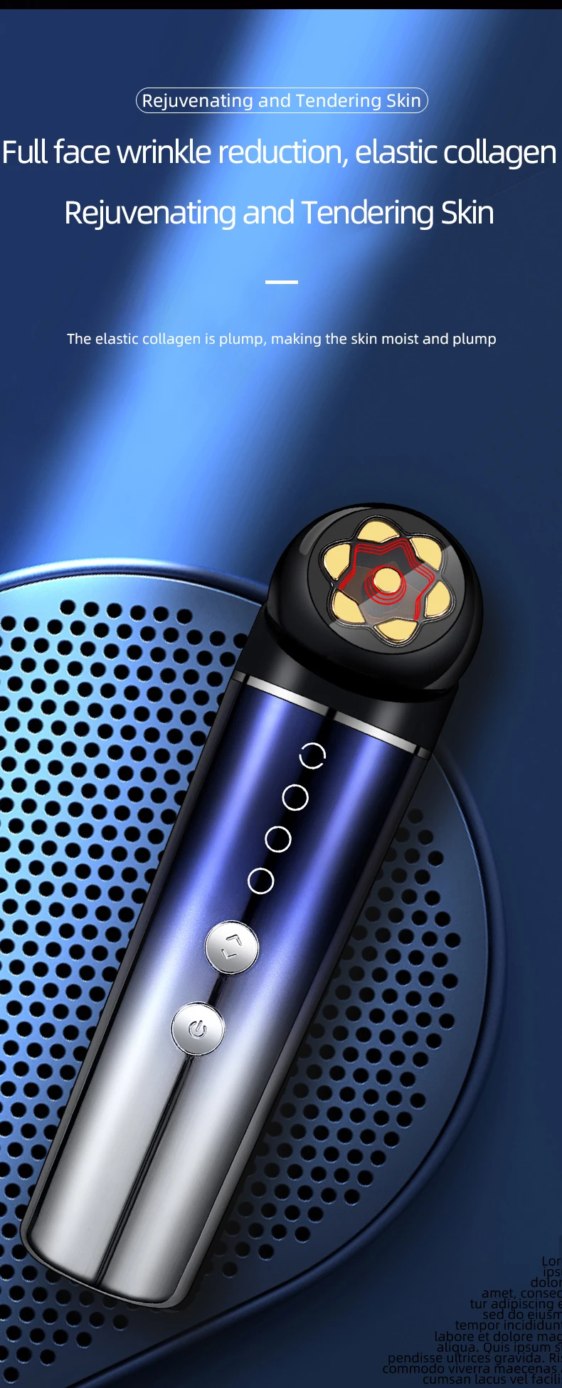 6 in 1 EMS Microcurrent Facial Massager Sonic Vibration Face Lifting Machine LED