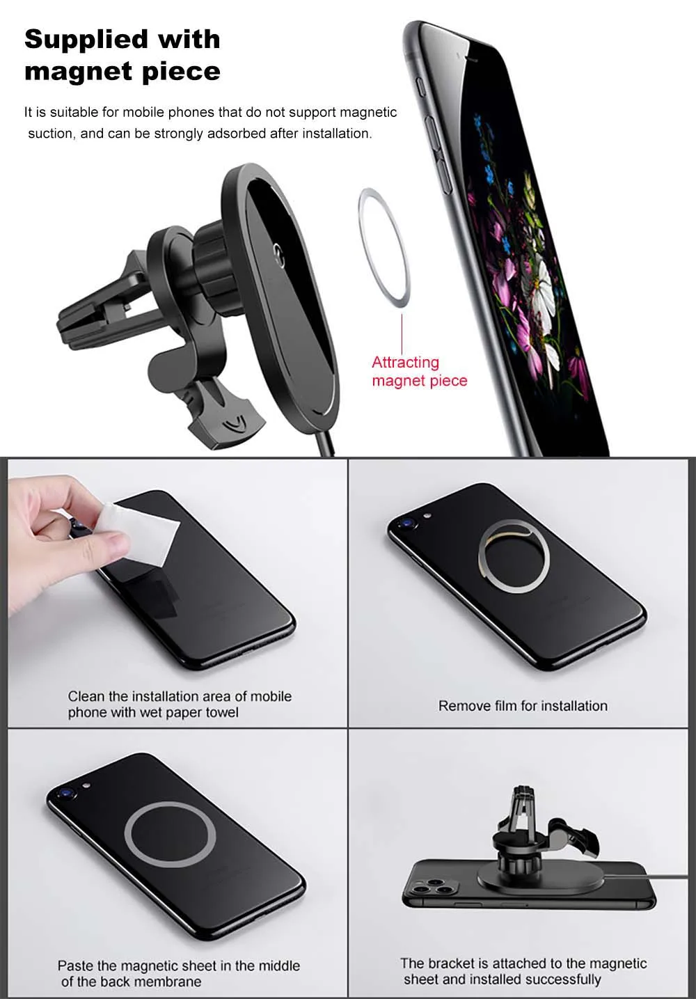 15W Magnetic Car Wireless Charger Qi PD Fast Charging Mount Air Vent Phone Stand For iPhone 12 Pro Max Mini 11 XS XR X 8 Holder magsafe wireless charger