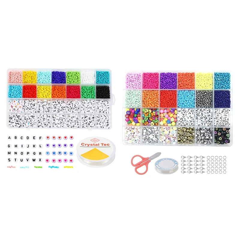 

Радужные бусины Kandi, Набор для изготовления браслетов, цветные бусины Kandi и бусины для букв, пластиковые радужные бусины, простота в использовании