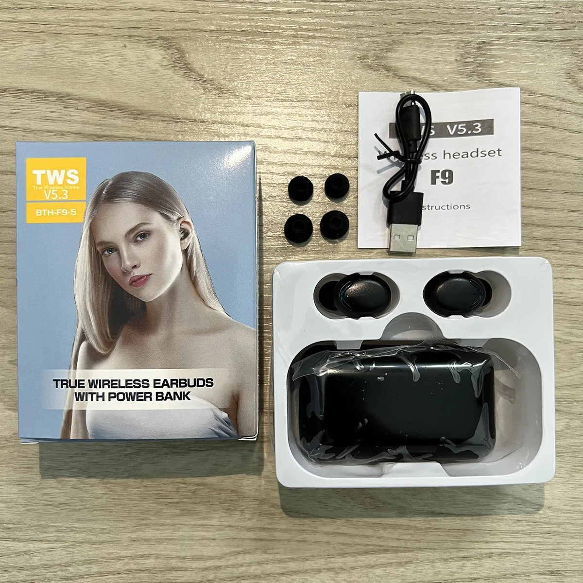 Fone F9 Tws Wireless Earphone 10 Pieces/batch V5.3 In ear Headphones