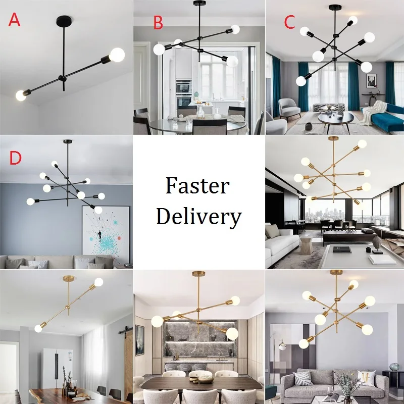 

Kitchen Pendant Light Shop Black Lamp Dinning Room Chandelier Lighting Hallway Gold Lamp Bar Ceiling Lights Home Lamps Free Bulb